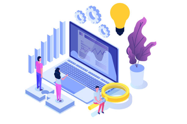 CRM – Customer relationship management isometric concept. Vector illustration