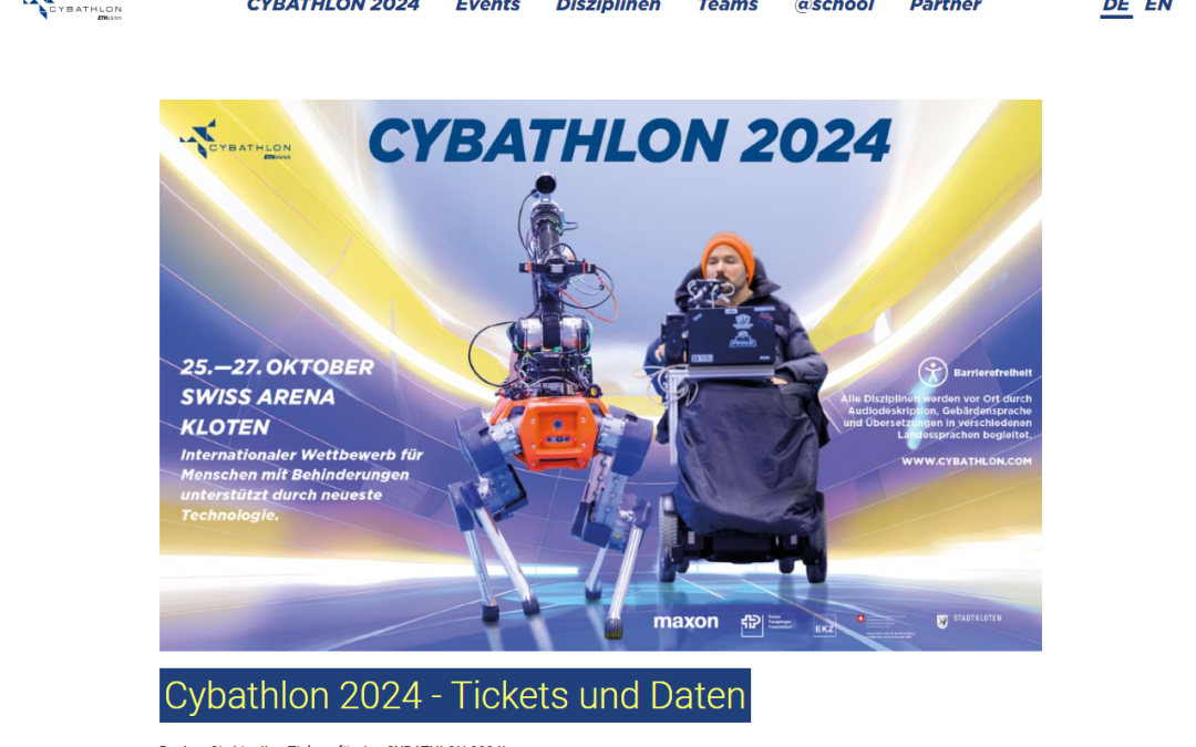 Beaucoup de technologie au Cybathlon et sur la plateforme de billetterie